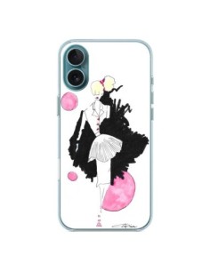 Coque iPhone 16 Plus Demoiselle Femme Fashion Mode Rose -...