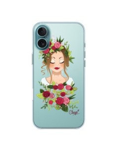 Coque iPhone 16 Plus Femme Closed Eyes Fleurs...