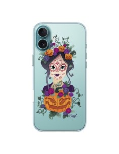 Coque iPhone 16 Plus Femme Closed Eyes Santa Muerte...
