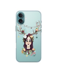 Coque iPhone 16 Plus Christmas Girl Femme Noel Bois Cerf...