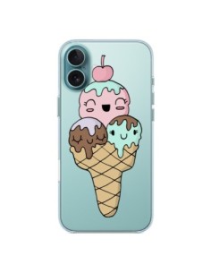 iPhone 16 Plus Case Ice cream Summer Cherry Clear -...