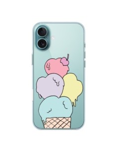 Cover iPhone 16 Plus Gelato Estate Cuore Trasparente -...
