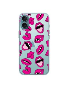 Cover iPhone 16 Plus Labbra Bacio Trasparente - Claudia...