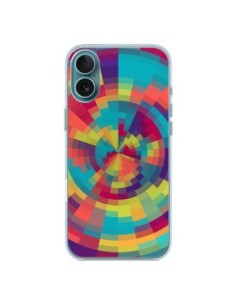 Coque iPhone 16 Plus Spirale de Couleurs Rouge Vert -...