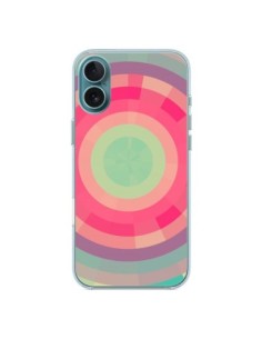 Coque iPhone 16 Plus Spirale de Couleurs Rose Vert -...