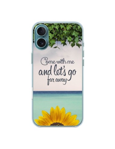 Cover iPhone 16 Plus Let's Go Far Away Fiori Girasoli - Eleaxart