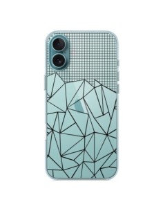 Coque iPhone 16 Plus Lignes Grille Grid Abstract Noir...