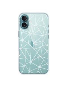 iPhone 16 Plus Case Lines Grid Abstract White Clear -...