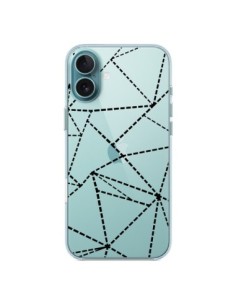Coque iPhone 16 Plus Lignes Points Abstract Noir...