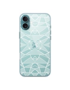 Coque iPhone 16 Plus Lignes Miroir Grilles Triangles Grid...