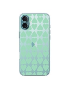 iPhone 16 Plus Case Heart Green Mint Clear - Project M