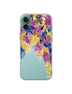 Coque iPhone 16 Plus Cascade Florale Transparente - Ebi...