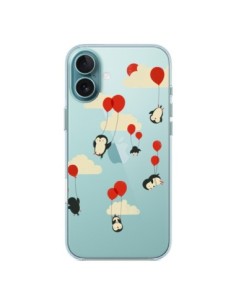 Cover iPhone 16 Plus Pinguino Palloncini Cielo...