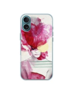 Coque iPhone 16 Plus Bright Pink Portrait Femme - Jenny...