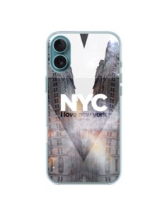 Cover iPhone 16 Plus I Love New York City Arancione -...