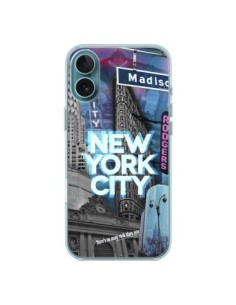 iPhone 16 Plus Case New York City Skyscrapers Blue -...