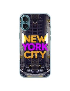 Coque iPhone 16 Plus New York City Orange Violet - Javier...
