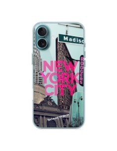 Coque iPhone 16 Plus New Yorck City NYC Transparente -...