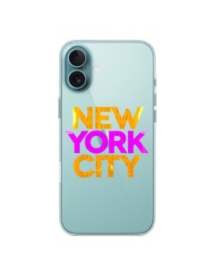 iPhone 16 Plus Case New York City NYC Orange Pink Clear -...