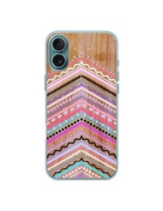 Cover iPhone 16 Plus Viola Bosco Legno Azteque Aztec...