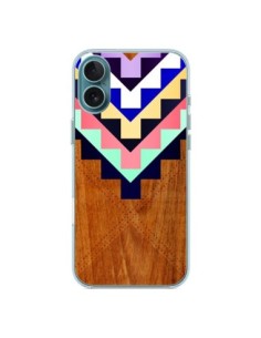 Coque iPhone 16 Plus Wooden Tribal Bois Azteque Aztec...