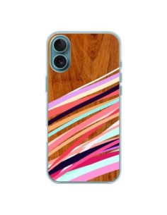 Cover iPhone 16 Plus Wooden Waves Coral Legno Azteque...
