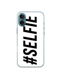 Cover iPhone 16 Plus Hashtag Selfie Bianco Orizzontale -...