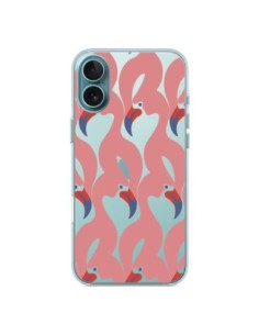 Cover iPhone 16 Plus Fenicottero Rosa Trasparente -...