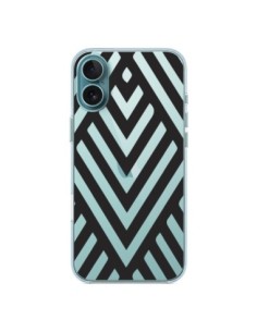 Coque iPhone 16 Plus Geometric Azteque Noir Transparente...