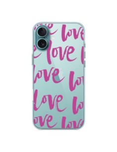Coque iPhone 16 Plus Love Love Love Amour Transparente -...