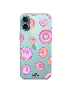 Cover iPhone 16 Plus Ciambelle Rosa Trasparente -...