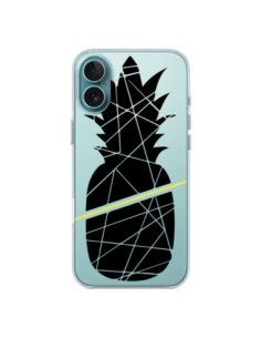 Cover iPhone 16 Plus Ananas Nero Trasparente - Koura-Rosy...