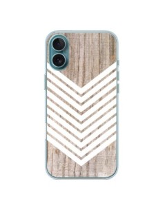 Cover iPhone 16 Plus Tribale Azteco Legno Wood Freccia...