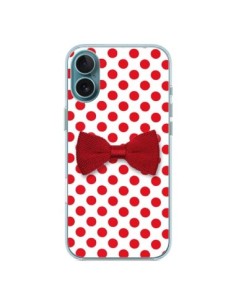 Coque iPhone 16 Plus Noeud Papillon Rouge Girly Bow Tie -...