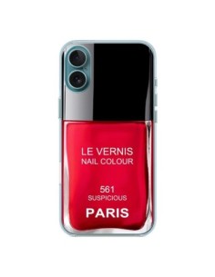 Coque iPhone 16 Plus Vernis Paris Suspicious Rouge -...