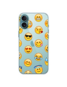 Coque iPhone 16 Plus Smiley Emoticone Emoji Transparente...