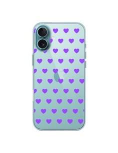 Coque iPhone 16 Plus Coeur Heart Love Amour Violet...