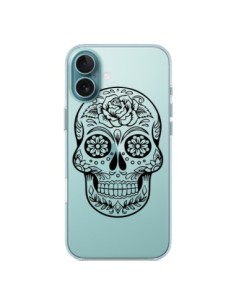 Coque iPhone 16 Plus Tête de Mort Mexicaine Noir...