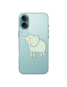 Cover iPhone 16 Plus Elefante Animale Cuore Amore...