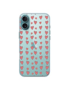 iPhone 16 Plus Case Heart Love Amour Red Clear - Petit...
