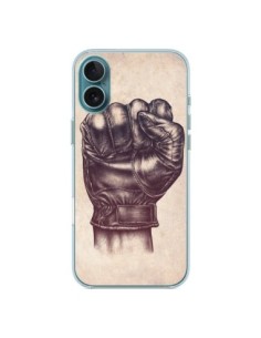Cover iPhone 16 Plus Fight Poing Cuir Pugno Combattimento...