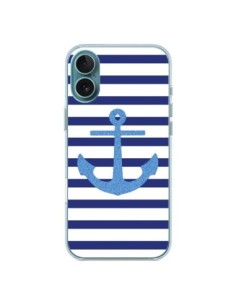 Coque iPhone 16 Plus Ancre Voile Marin Navy Blue - Mary...
