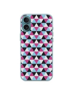 iPhone 16 Plus Case Triangle Aztec Pink Blue Grey - Mary...