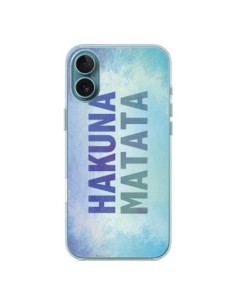 Coque iPhone 16 Plus Hakuna Matata Roi Lion Bleu - Mary...