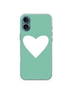 Cover iPhone 16 Plus Cuore Verde Menta - Mary Nesrala
