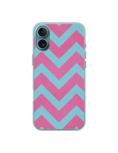iPhone 16 Plus Case Strawberry Chevron Pink Blue - Mary...