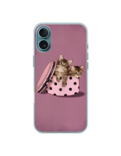 Coque iPhone 16 Plus Chaton Chat Kitten Boite Pois -...