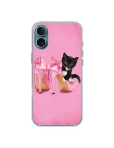 Cover iPhone 16 Plus Gattoon Gatto Nero Kitten Scarpe...