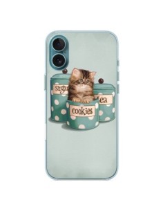 Coque iPhone 16 Plus Chaton Chat Kitten Boite Cookies...