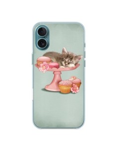 Coque iPhone 16 Plus Chaton Chat Kitten Cookies Cupcake -...